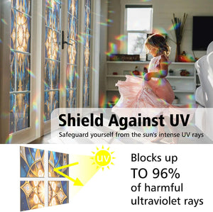 Decorative Celestial Fractals Stained Glass Window Film