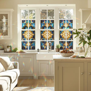 Decorative Celestial Fractals Stained Glass Window Film