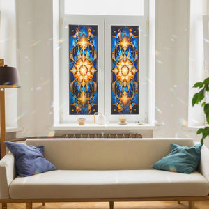 Decorative Celestial Fractals Stained Glass Window Film