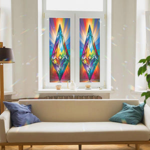 Decorative Mystic Crystal Refractions Stained Glass Window Film
