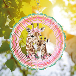Giraffe Wind Spinner Hanging for Yard and Garden