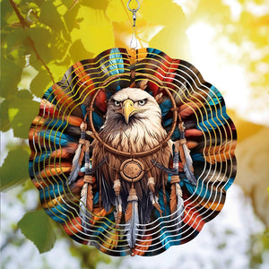 Native American Eagle Wind Spinner Hanging for Yard and Garden
