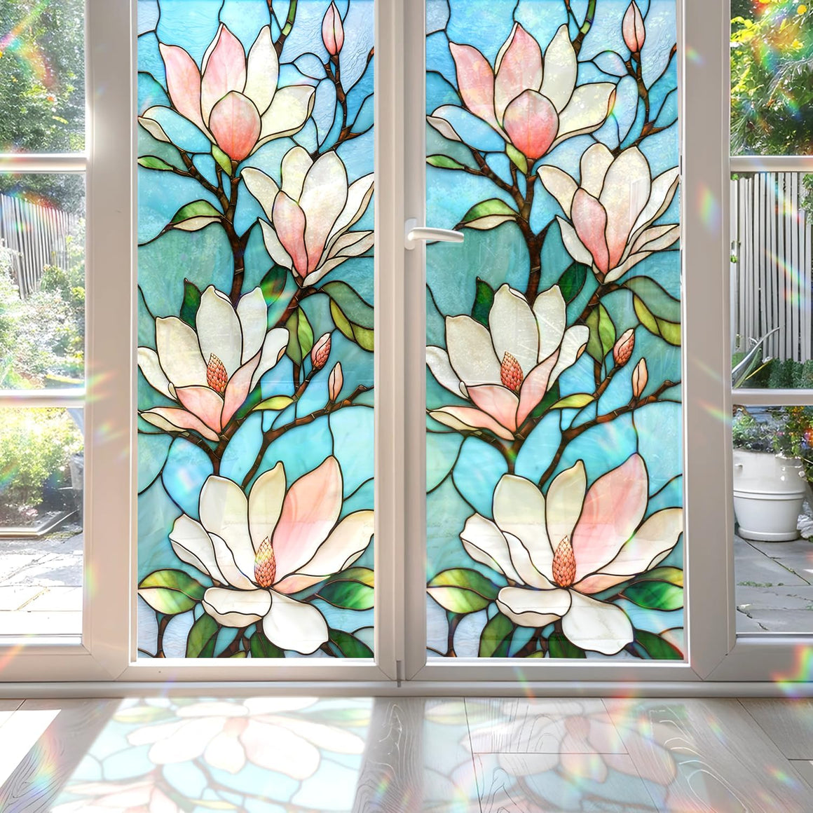 Magnolia Stained Glass Window Film