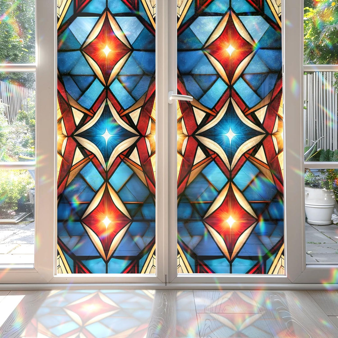 Decorative Runic Energy Flow Stained Glass Window Film