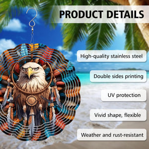 Native American Eagle Wind Spinner Hanging for Yard and Garden