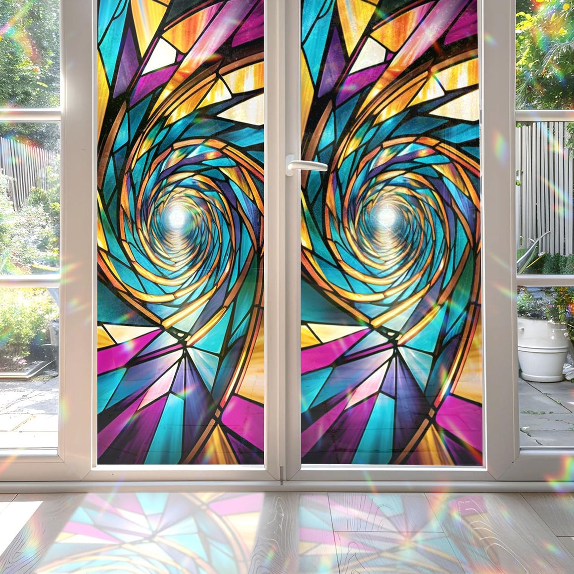 Decorative Infinity Prism Stained Glass Window Film