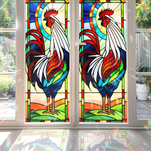 Rooster Stained Glass Window Film