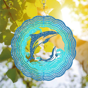 Dolphin Wind Spinner Hanging for Yard and Garden