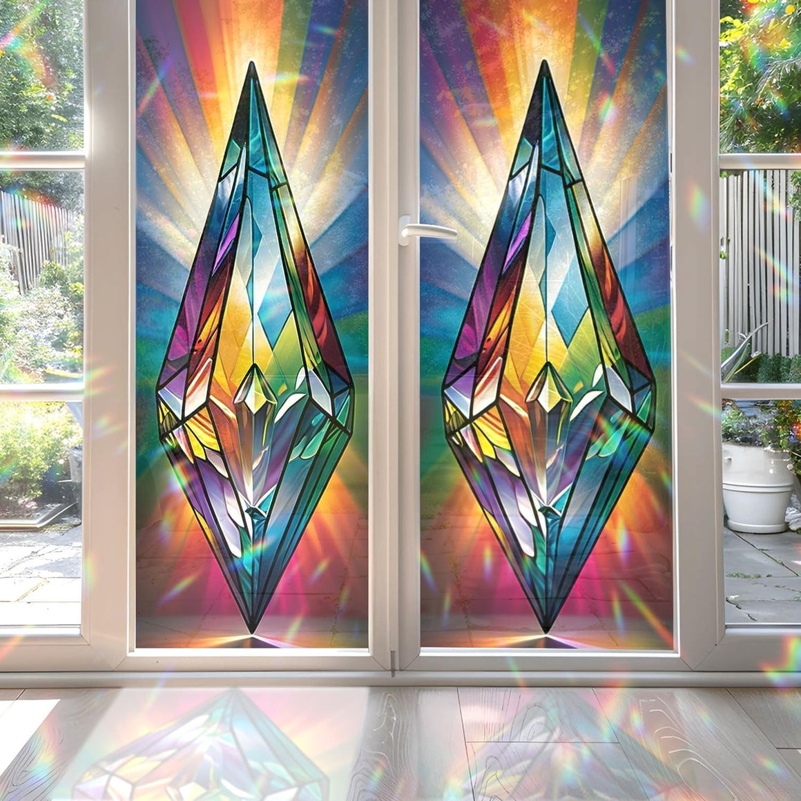 Decorative Mystic Crystal Refractions Stained Glass Window Film